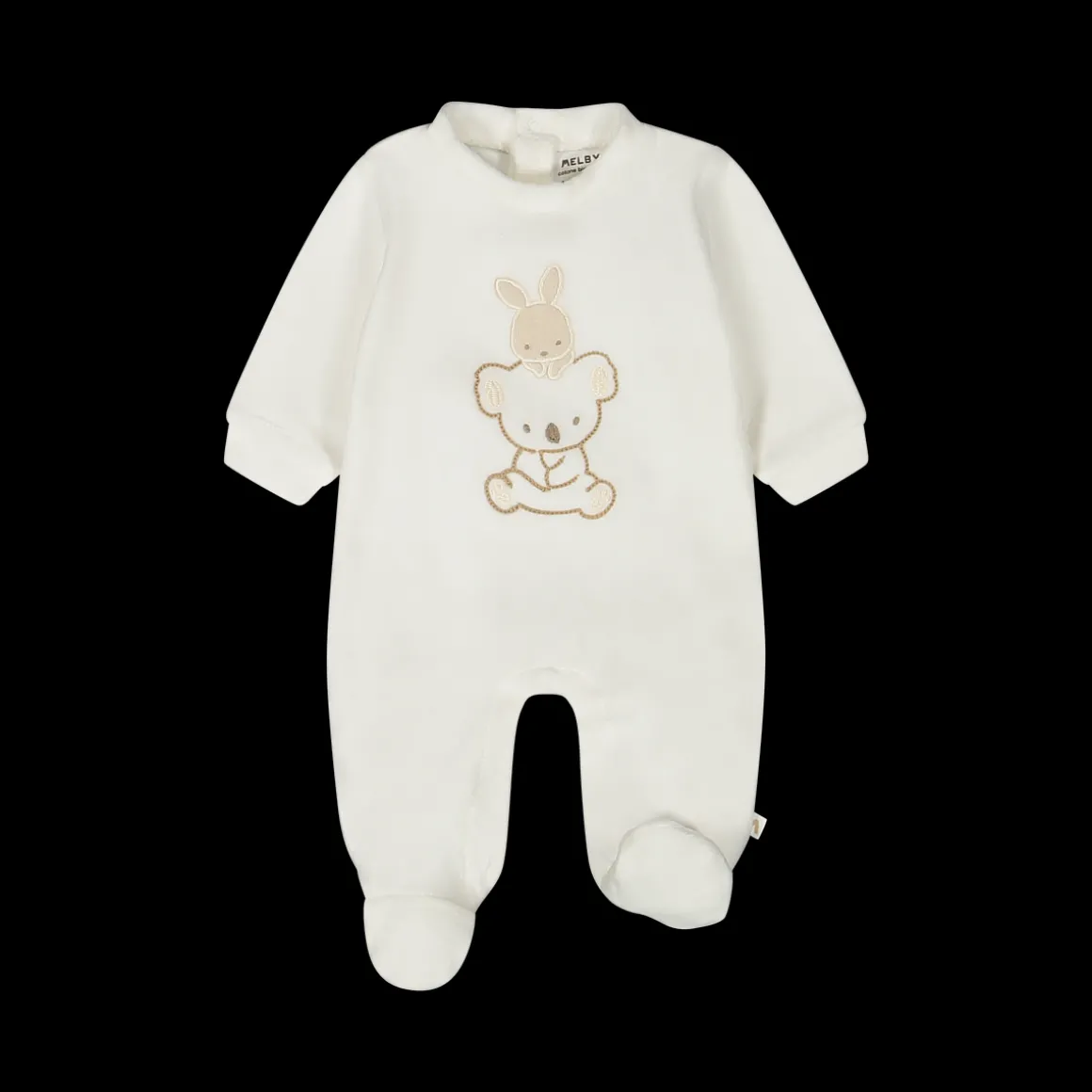 Tutina con piede in ciniglia misto cotone bio unisex