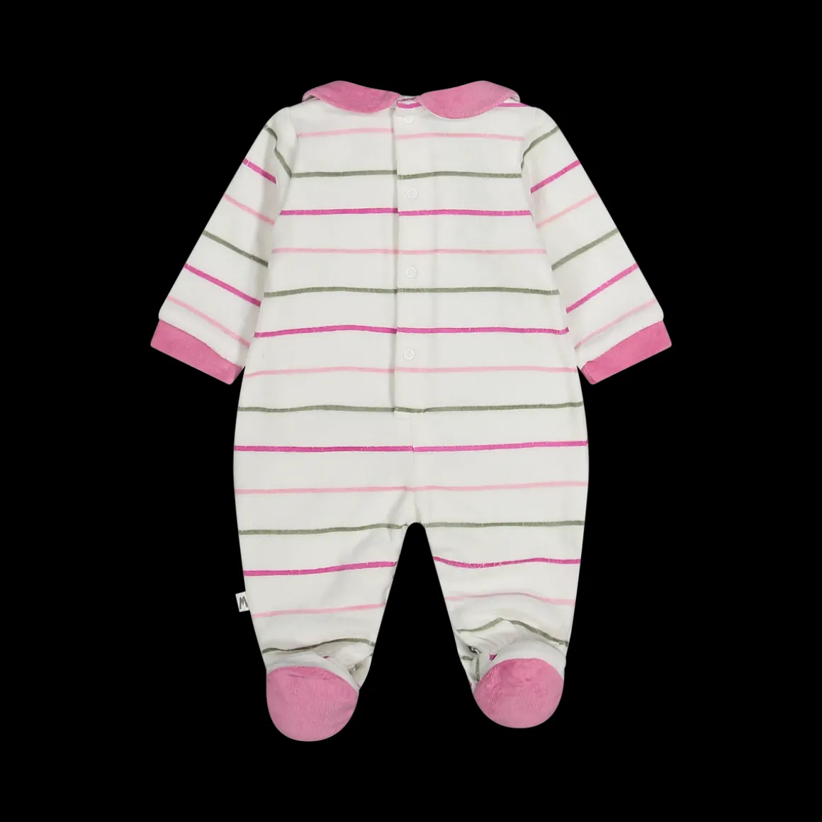 Tutina con piede in ciniglia misto cotone per neonata