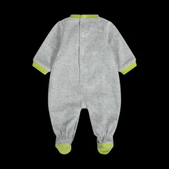 Tutina con piede in ciniglia misto cotone per neonato