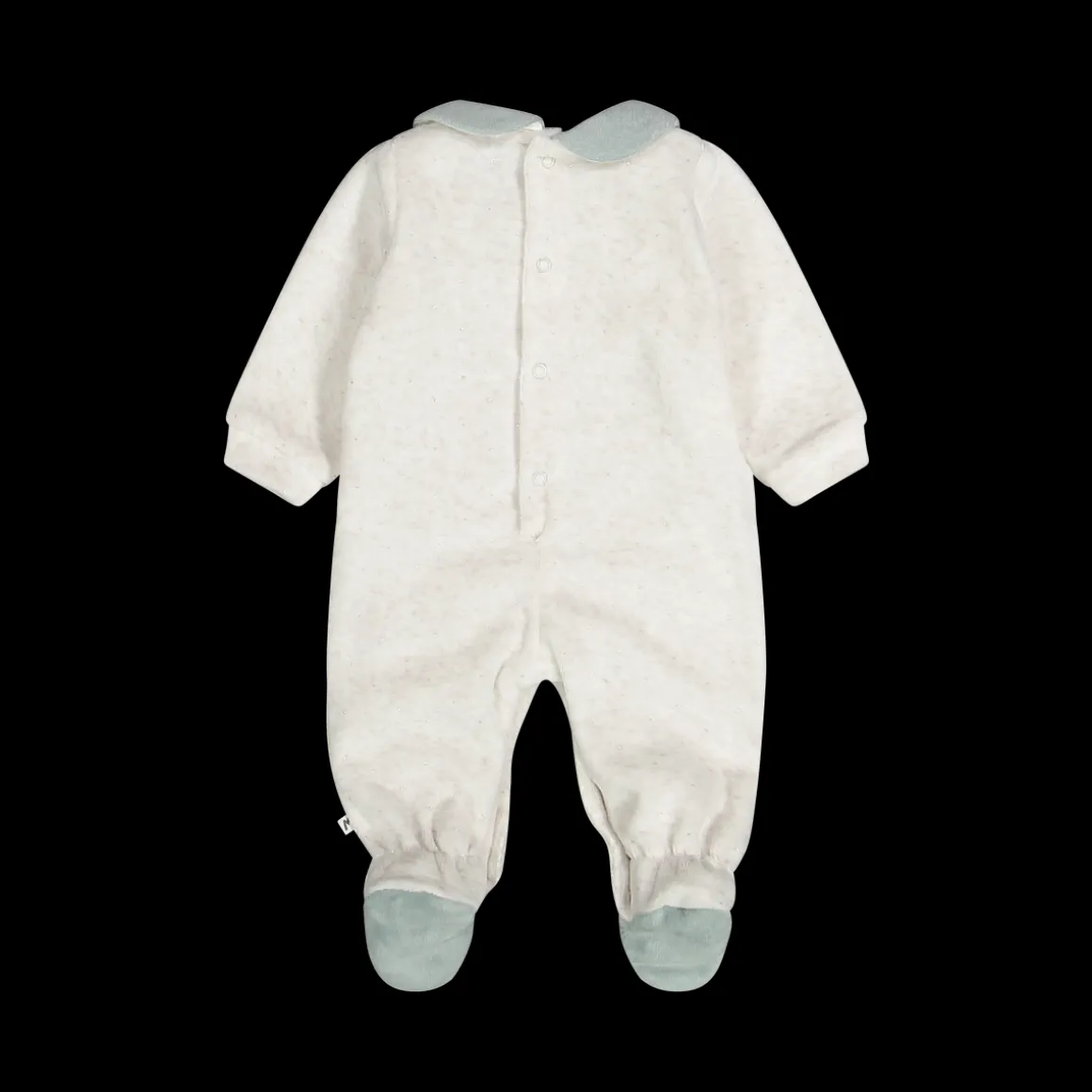Tutina con piede in ciniglia per neonata