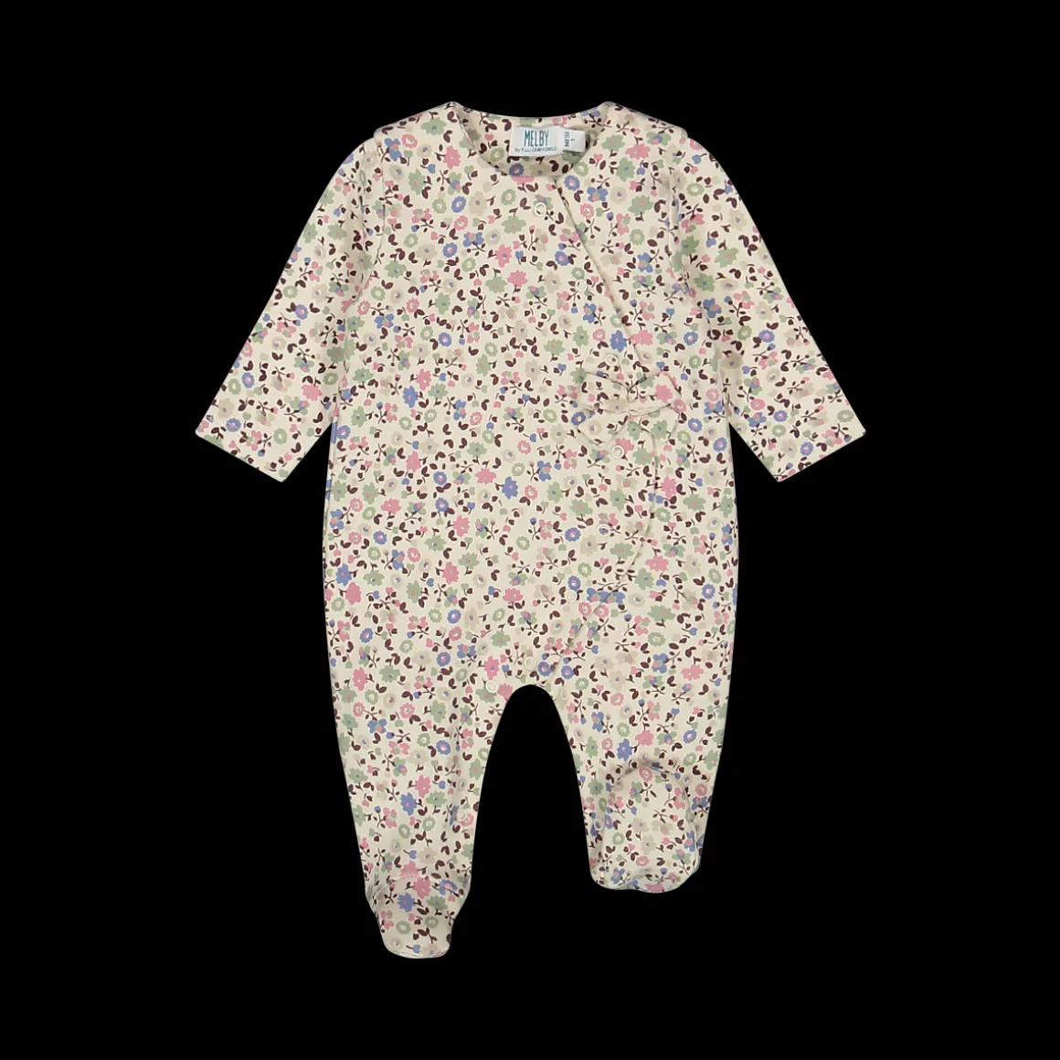 Tutina con piede in cotone bio per neonata