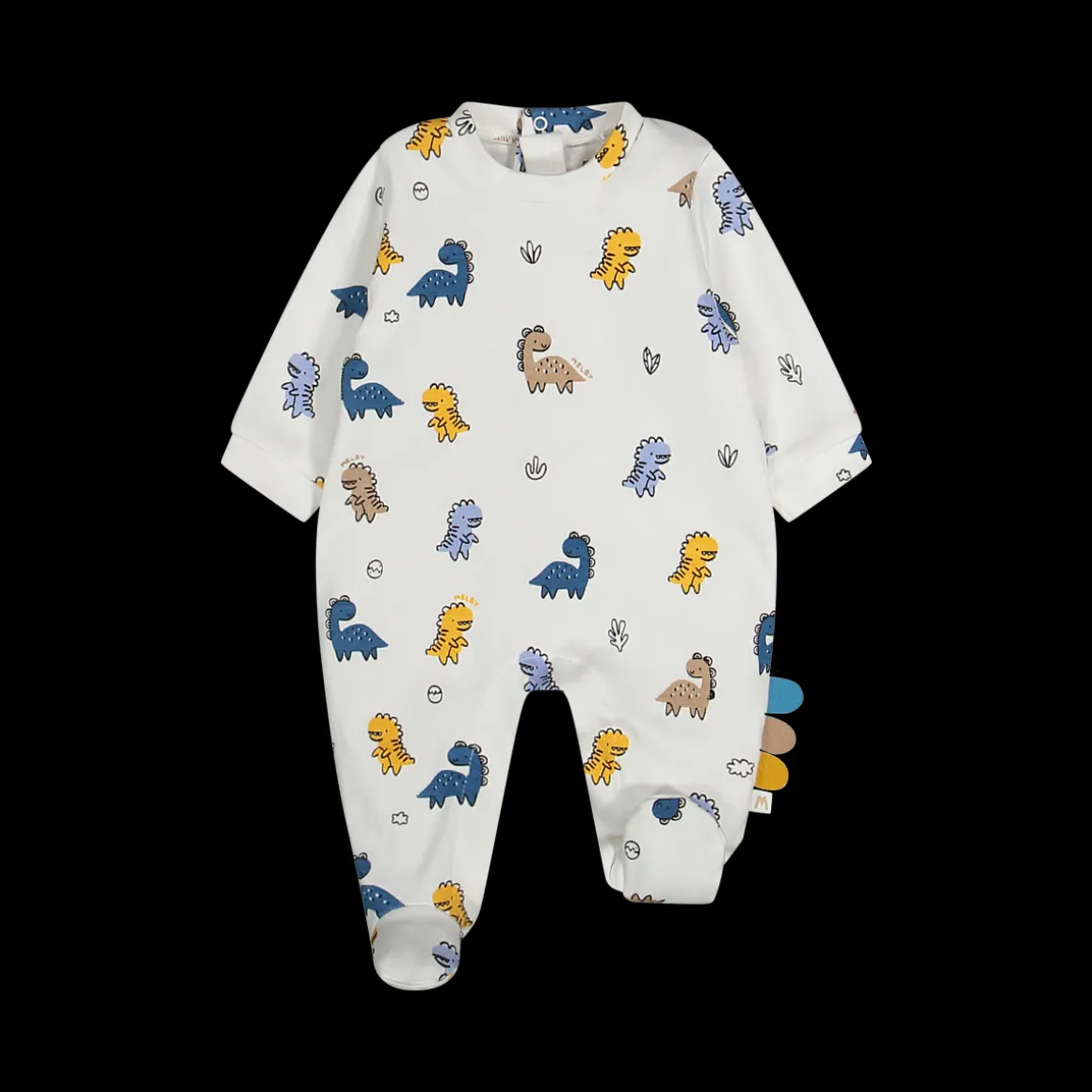 Tutina con piede in felpa elasticizzata misto cotone bio per neonato