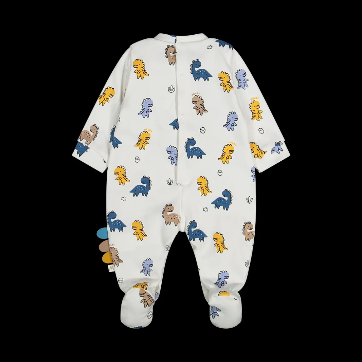 Tutina con piede in felpa elasticizzata misto cotone bio per neonato