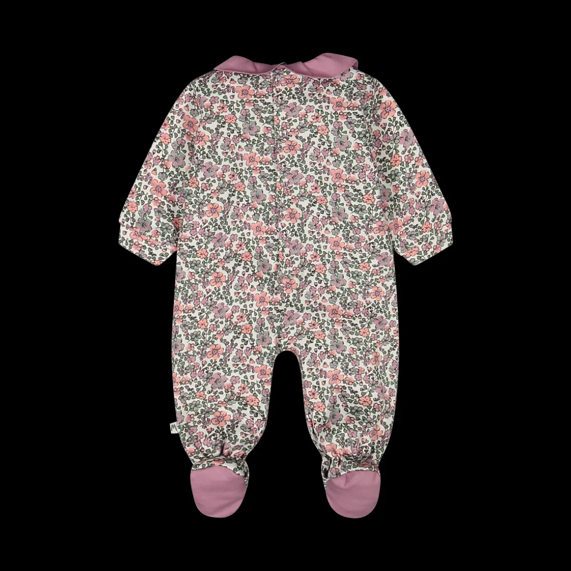 Tutina con piede in felpa elasticizzata misto cotone bio per neonata