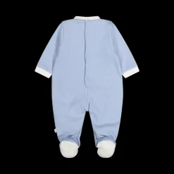 Tutina con piede in stretch interlock misto cotone bio per neonato