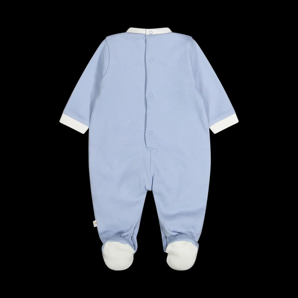 Tutina con piede in stretch interlock misto cotone bio per neonato