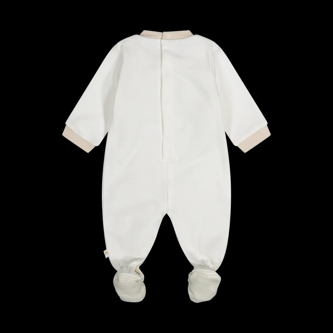 Tutina con piede in stretch interlock misto cotone bio unisex