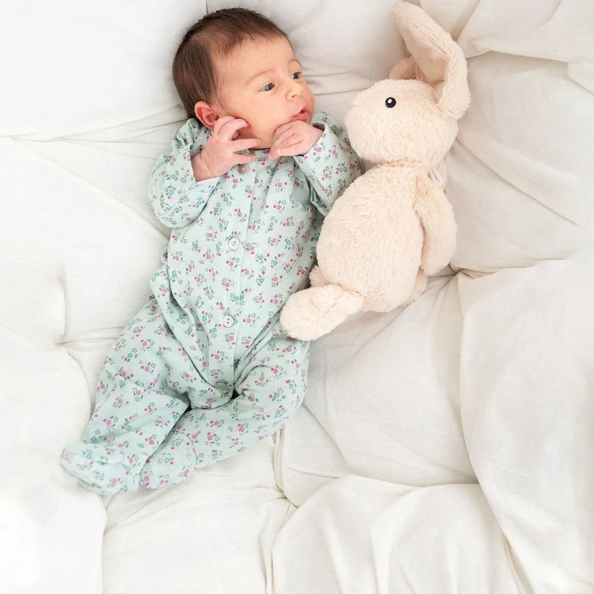 Tutina in cotone biologico a fiorellini liberty da neonata