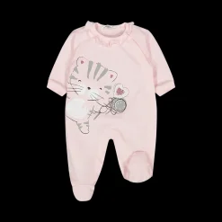Tutina in jersey con gattini da neonata