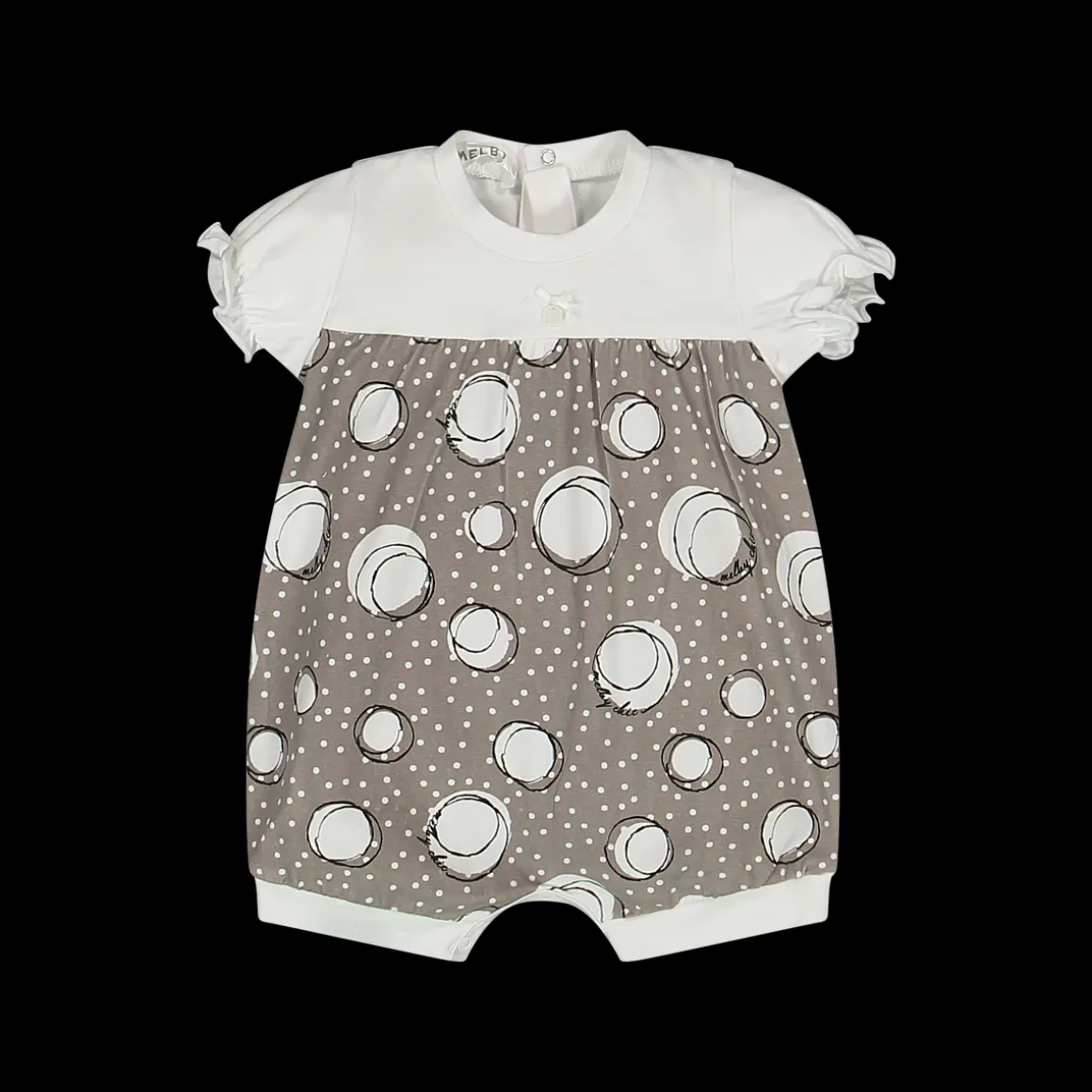 Tutina in jersey con pois da neonata