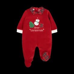 Tutina Natale in ciniglia rossa unisex