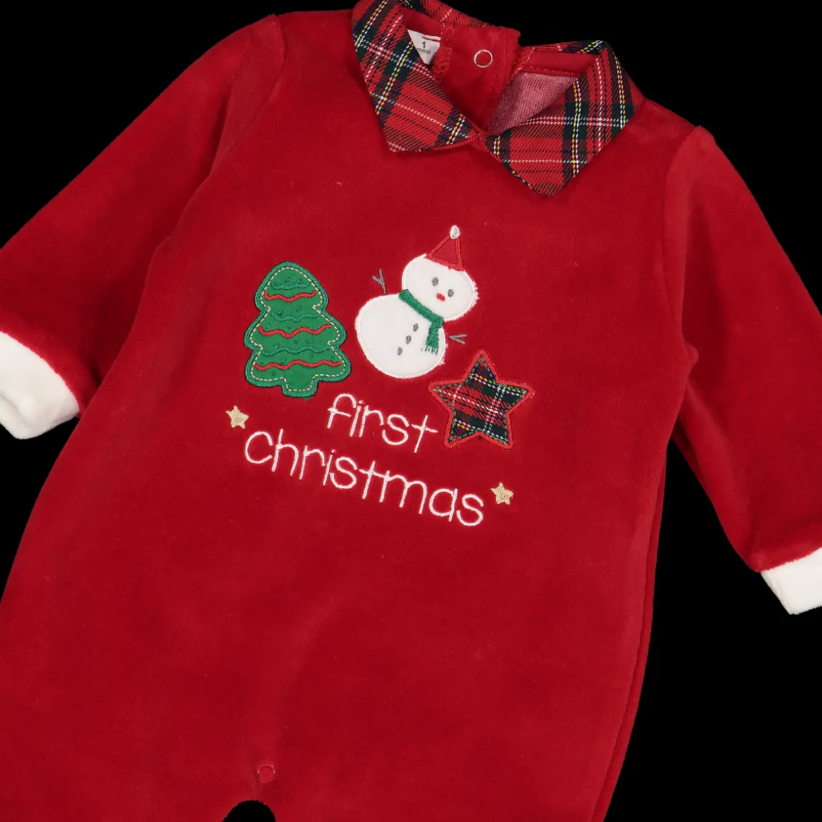 Tutina Natale in ciniglia rossa unisex