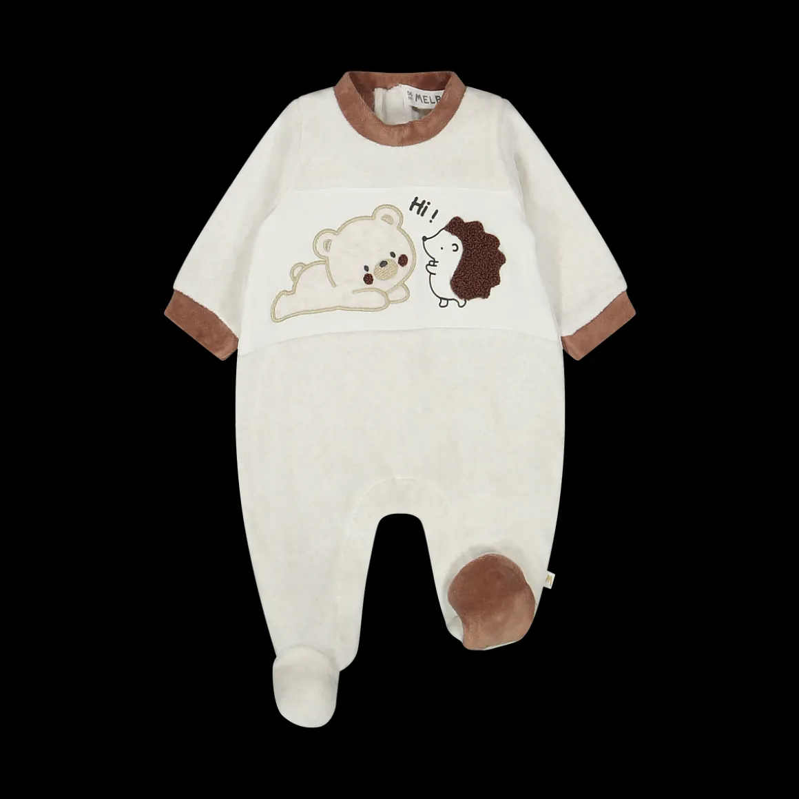 Tutina unisex con piede in ciniglia misto cotone