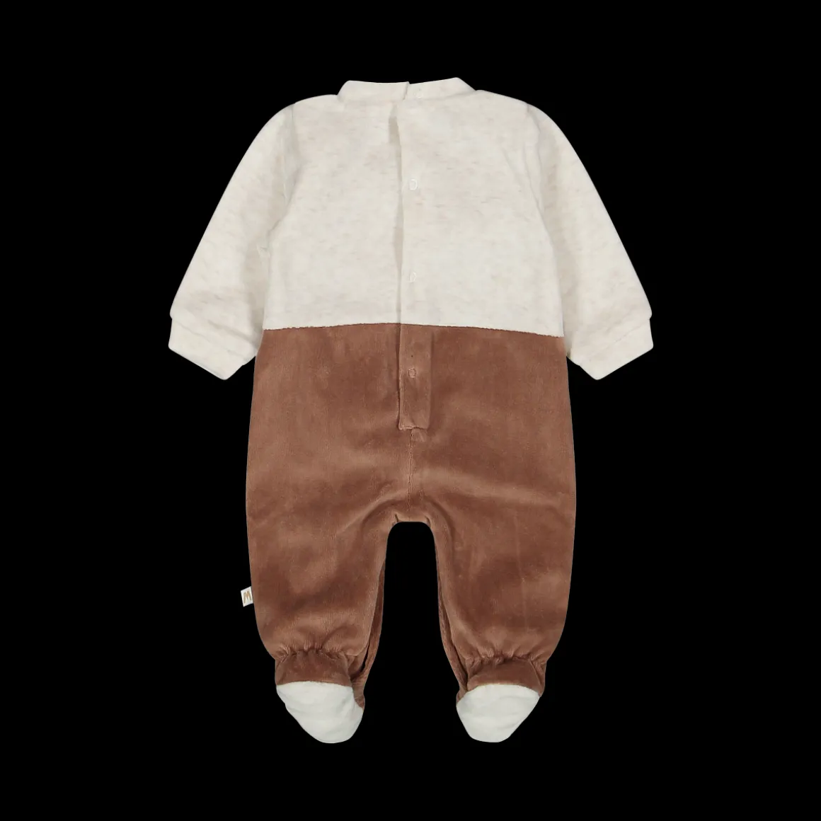 Tutina unisex con piede in ciniglia misto cotone