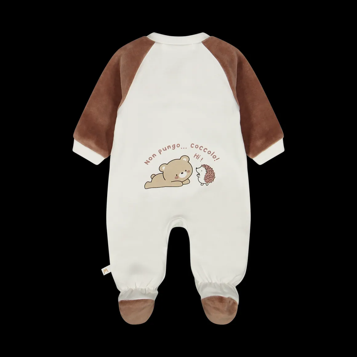 Tutina unisex con piede in interlock elasticizzato