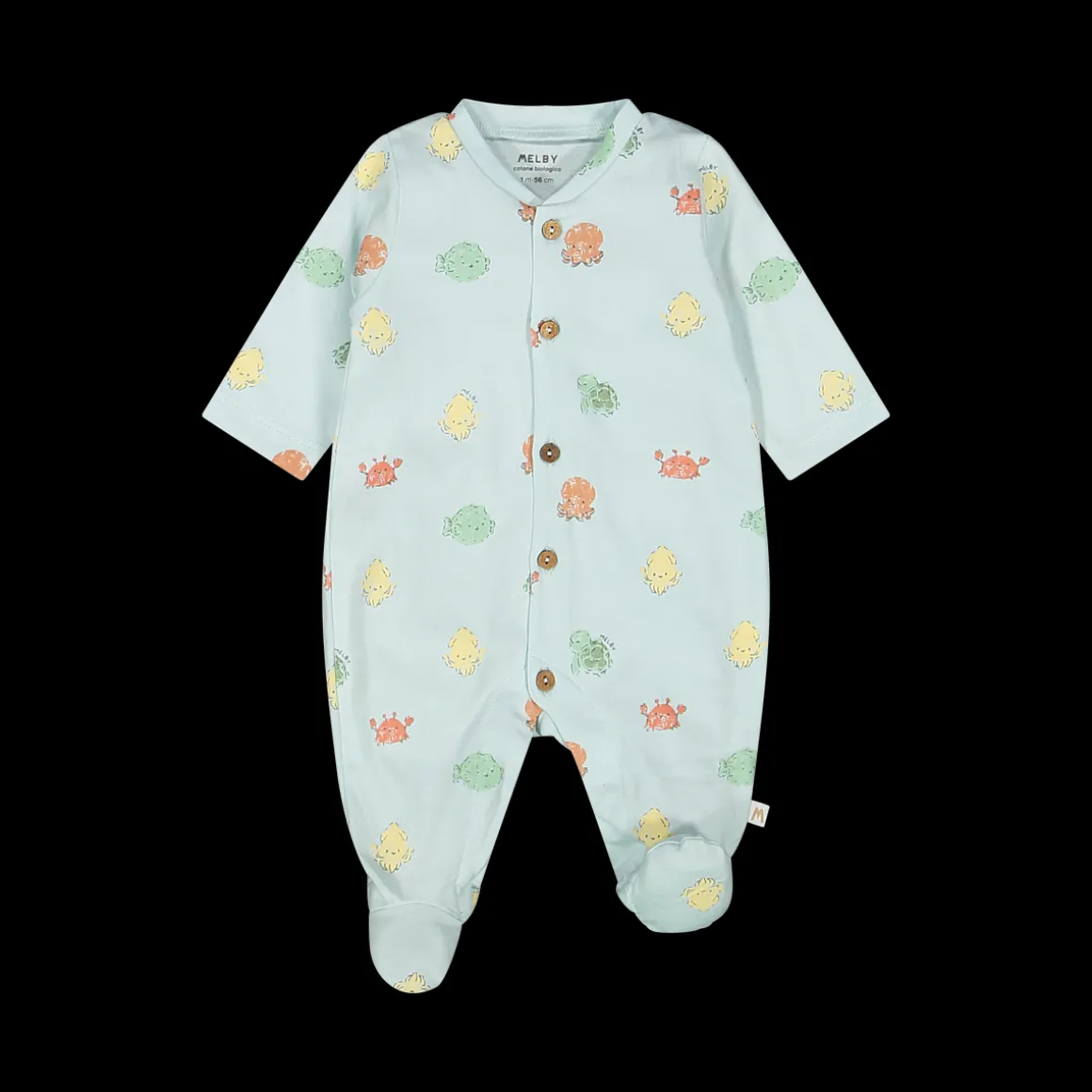 Tutina unisex in cotone bio con piede
