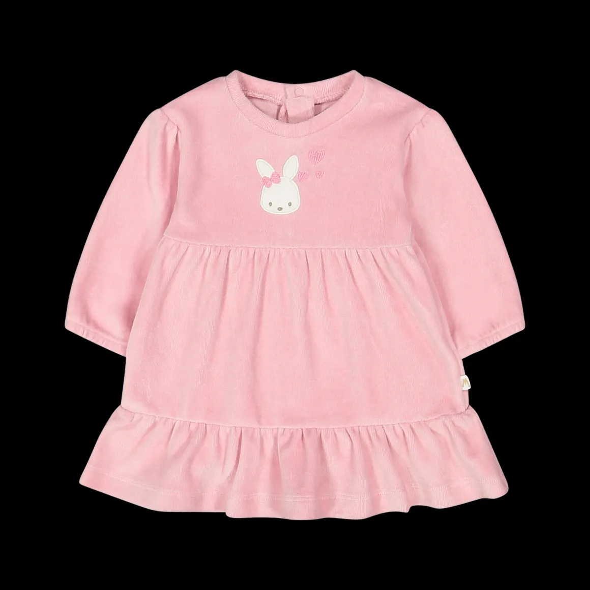 Vestito in ciniglia con balze per neonata