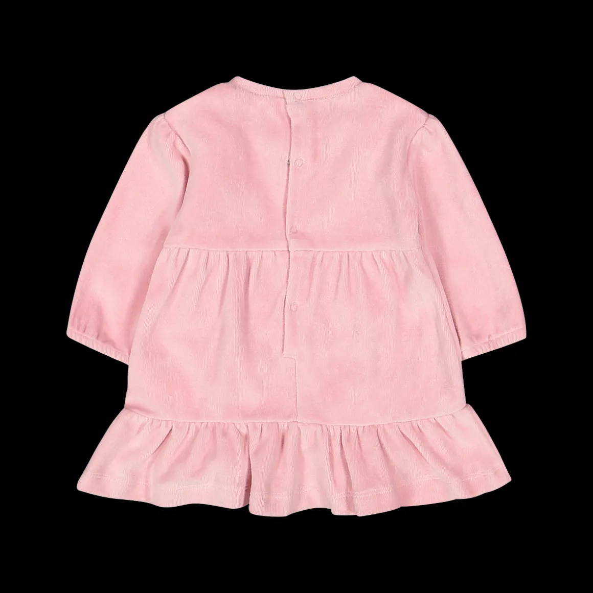 Vestito in ciniglia con balze per neonata