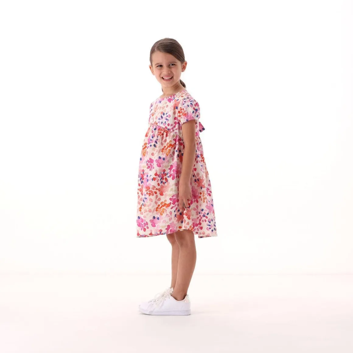 Vestito in popeline stampato per bambina